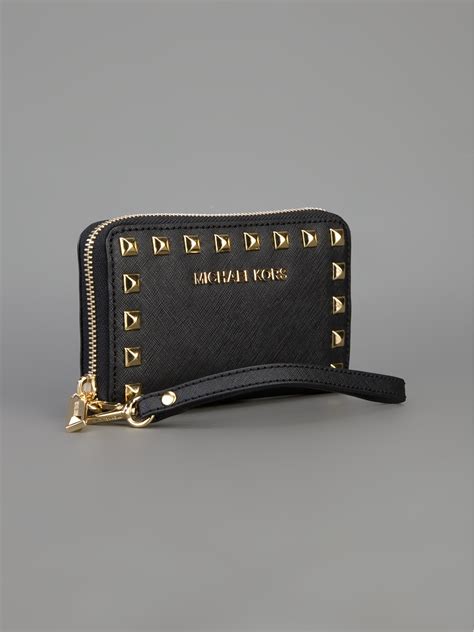 michael kors large black wristlet|Michael Kors wallet with strap.